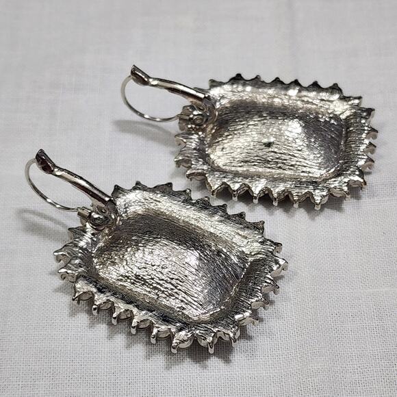 Layer Faux Pearl Black Bead Rhinestone Necklace Matching Earrings Statement Set - Picture 12 of 16